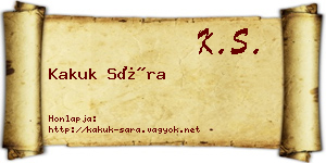 Kakuk Sára névjegykártya